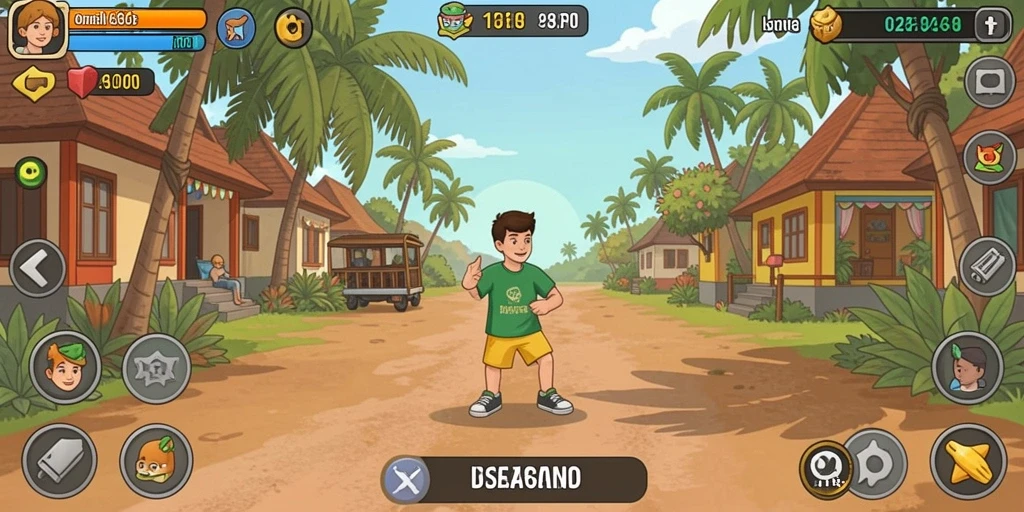 Tampilan awal game dengan karakter menarik.